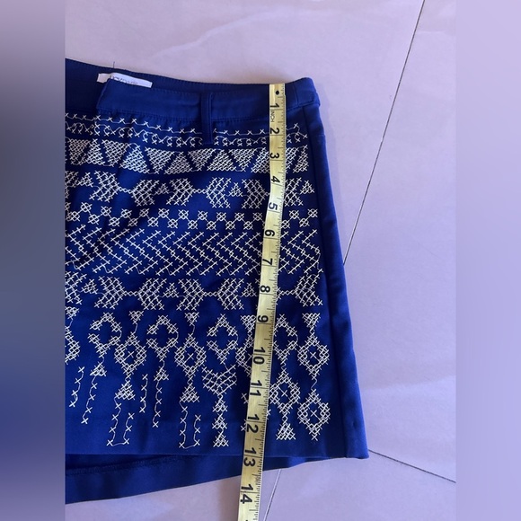 LUCY PARIS Navy Blue Cross Stitch Embroidered Shorts Sz L 42 poll on summer - Picture 8 of 14